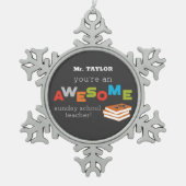 Zondag schoolleraar — Geweldige Tin Sneeuwvlok Ornament (Voorkant)