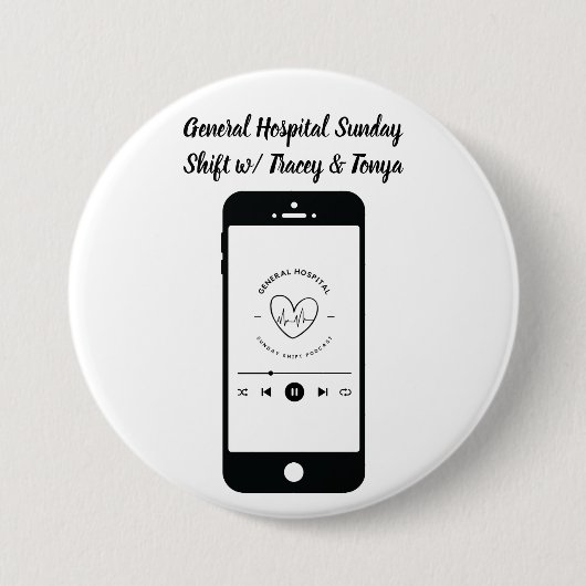 Zondag Shift Knop Ronde Button 7,6 Cm (Voorkant)