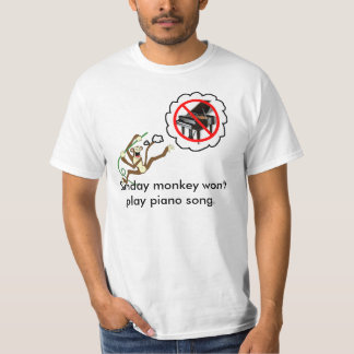 Zondag speelt Monkey geen piano Song T-Shirt