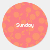 Zondag-tangerinepatroon rond sticker (Voorkant)