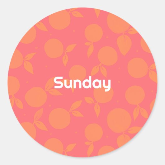 Zondag-tangerinepatroon rond sticker (Voorkant)