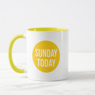 zondag vandaag mok, Gele Zondag vandaag koffiemok Mok