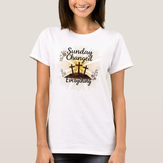 Zondag veranderde alles-Pasen Opstanding T-shirt (Voorkant)