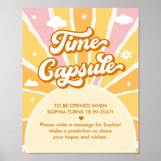 Zondag Verjaardag Party Meisje Time Capsule Poster (Voorkant)