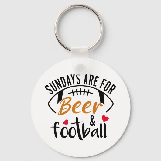 Zondag voor Sleutelhanger van bier en Football (Voorkant)