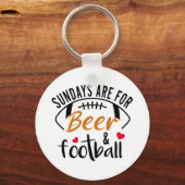 Zondag voor Sleutelhanger van bier en Football (Voorkant)