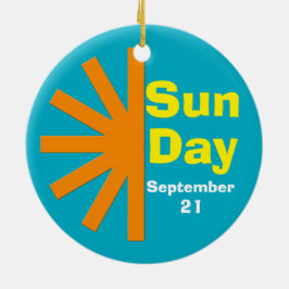 Zondag voor zonne-energie keramisch ornament