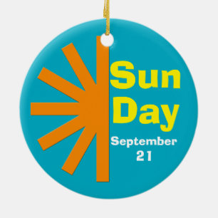 Zondag voor zonne-energie keramisch ornament