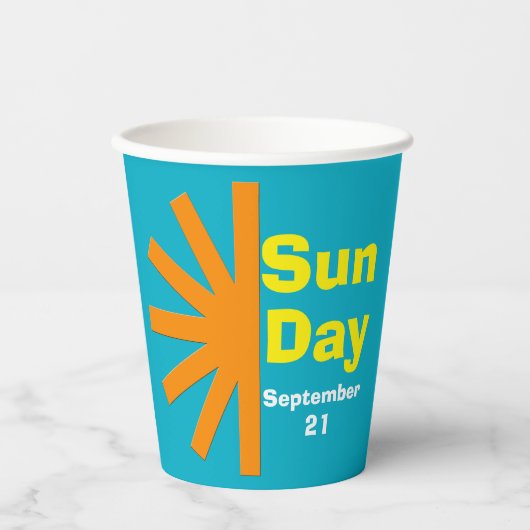 Zondag voor zonne-energie papieren bekers (Voorkant)