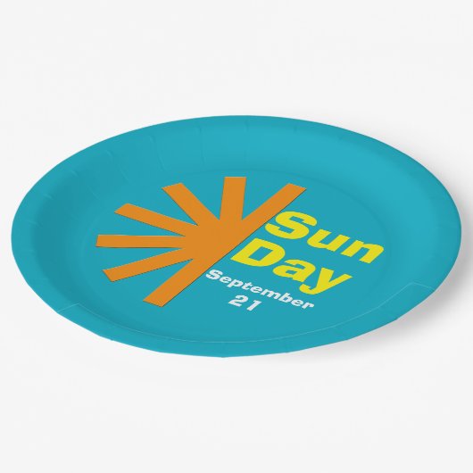 Zondag voor zonne-energie papieren bordje (Gekanteld)