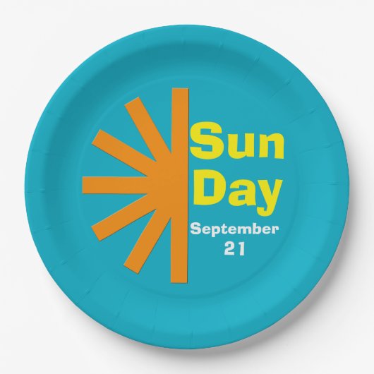 Zondag voor zonne-energie papieren bordje (Voorkant)