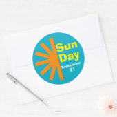 Zondag voor zonne-energie ronde sticker (Envelop)