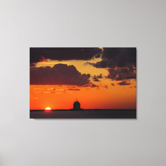 Zondag vuurtoren canvas afdruk (Voorkant)