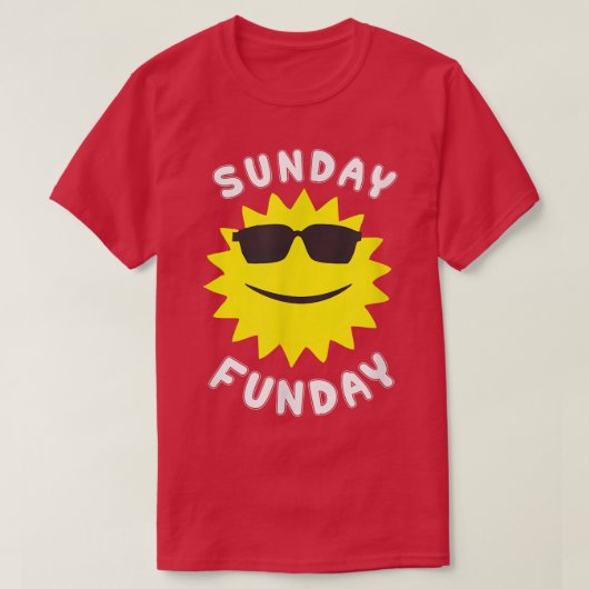 Zondag (zondag) Funday (vun dag) T-shirt (Design voorkant)