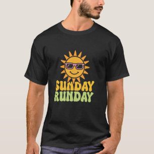 Zondag Zondag Lopen Cute Zon Pret Lopen Motivatie T-shirt
