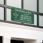 Zondagdienstkerk Banner Met Uw Logo (Buitenkant Gebouw)