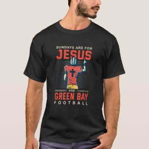 Zondagen zijn voor Jezus en Groene Bay Football Sp T-shirt