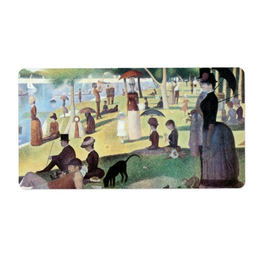 Zondagmiddag, eiland La Grande Jatte door Seurat Etiket (Voorkant)