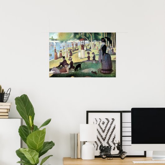 Zondagmiddag, eiland La Grande Jatte door Seurat Poster (Thuiskantoor)