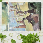 Zondagmiddag, eiland La Grande Jatte door Seurat Theedoek (Gevouwen)