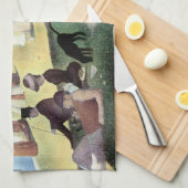 Zondagmiddag, eiland La Grande Jatte door Seurat Theedoek (Quarter Fold)