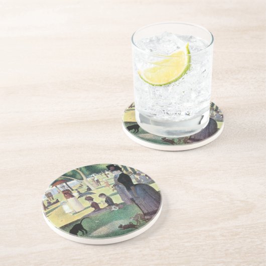 Zondagmiddag, eiland La Grande Jatte door Seurat Zandsteen Onderzetter (Zijkant)