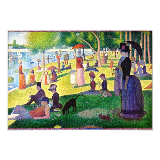 zondagmiddag op het eiland La Grande Jatte Foto Afdruk (Voorkant)