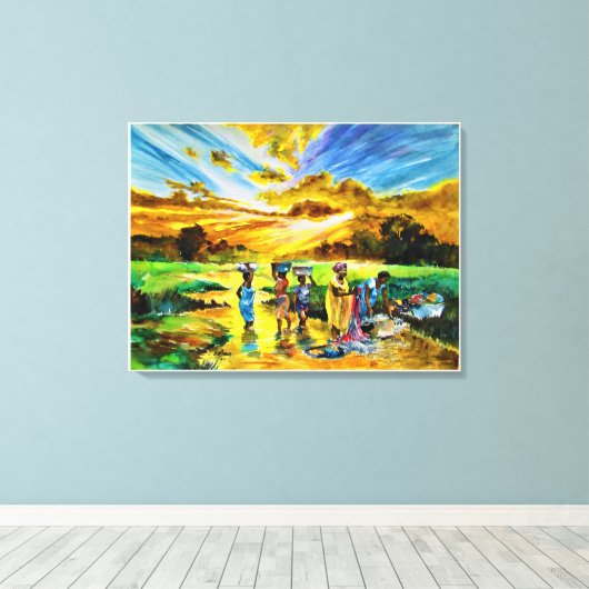 Zondagochtend door Ini Brown Canvas Afdruk (Insitu (Houten vloer))