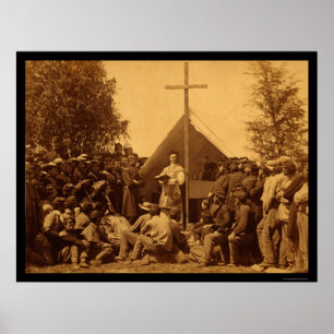 Zondagochtend katholieke massa 1861 poster