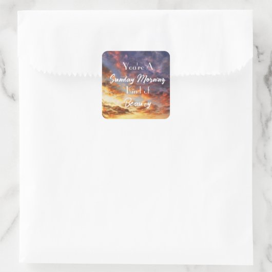 Zondagochtend Vierkante Sticker (Tas)