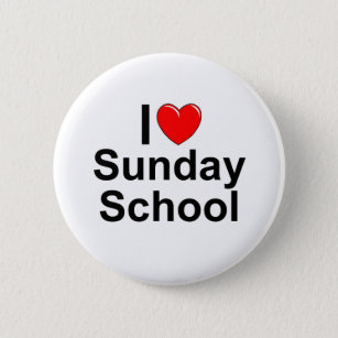 Zondagschool van de liefde (hart) ronde button 5,7 cm