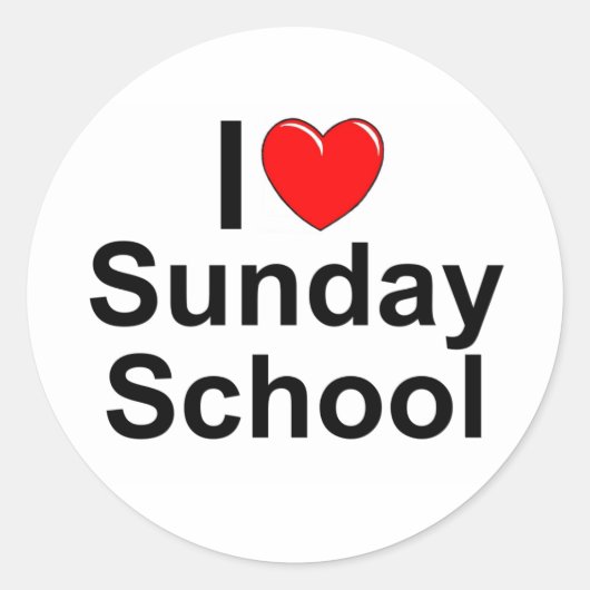 Zondagschool van de liefde (hart) ronde sticker (Voorkant)