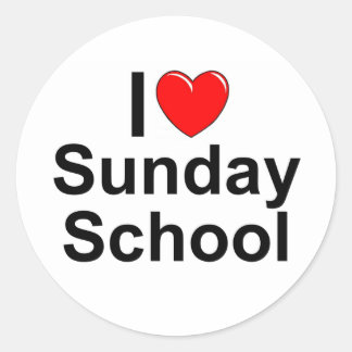 Zondagschool van de liefde (hart) ronde sticker