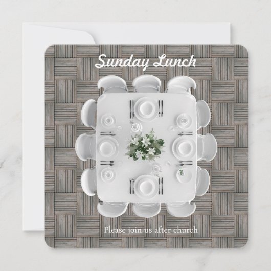 Zondagse Lunch Uitnodiging voor de Gemeenschap (Voorkant)