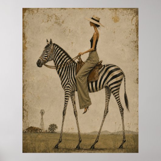 Zondagse wandeling op een zebra poster (Voorkant)