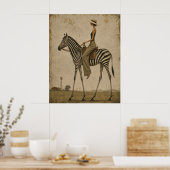 Zondagse wandeling op een zebra poster (Keuken)