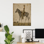 Zondagse wandeling op een zebra poster (Thuiskantoor)