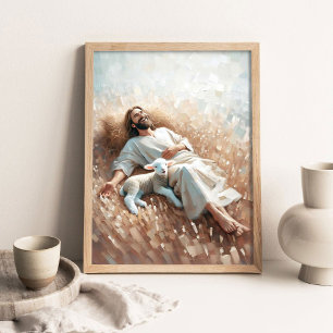 Zondagsrust, Digitale Christelijke Kunst, Jezus Ch Poster
