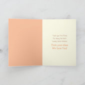 Zondagsschoolleerkracht traint kind bijbel kippen bedankkaart (Binnen)