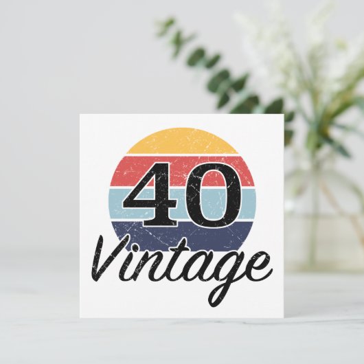 zondagszonsondergang 40e verjaardag kaart (Staand voorkant)