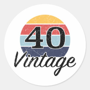  zondagszonsondergang 40e verjaardag ronde sticker