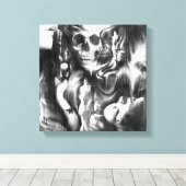 Zonde en Rook gemengde media canvas kunstwerk. Afdruk (Insitu (Houten vloer))