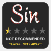 Zonde - Niet aanbevolen: Christelijk geloof evange Vierkante Sticker (Voorkant)