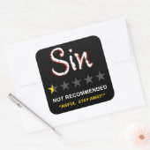 Zonde - Niet aanbevolen: Christelijk geloof evange Vierkante Sticker (Envelop)