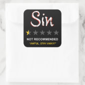 Zonde - Niet aanbevolen: Christelijk geloof evange Vierkante Sticker (Tas)