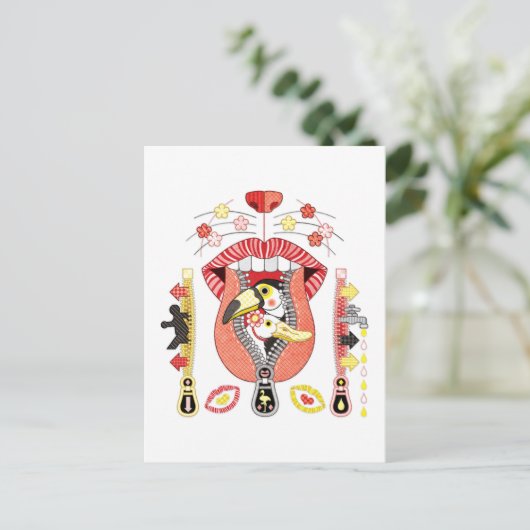 Zonde ritpper uitgang en ingang briefkaart (Staand voorkant)