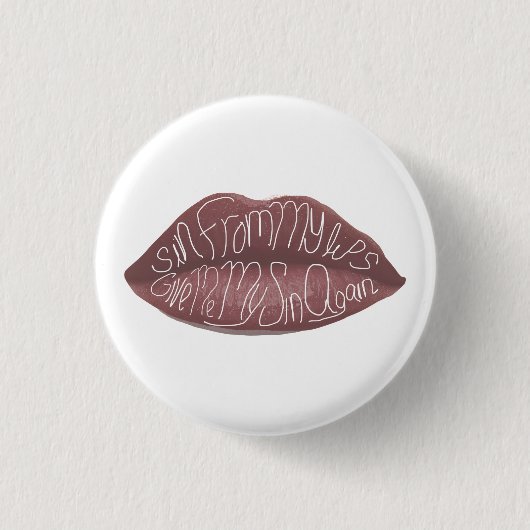 "Zonde van mijn lippen" R+J quote pin Ronde Button 3,2 Cm (Voorkant)