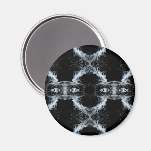 Zonden en Deugden Abstract Zwart Wit Vloeibare Kun Magneet (Voorkant / Achterkant)