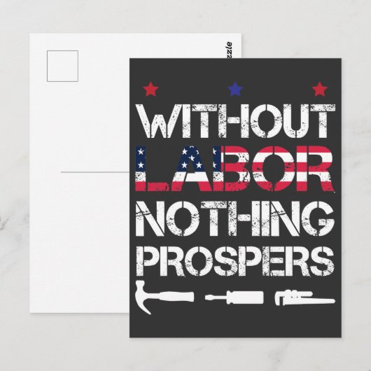 Zonder arbeid komt niets de Unie van de Dag van de Briefkaart (Voorkant / Achterkant)