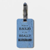 Zonder Banjo — Blaegrass Bagagelabel (Achterkant verticaal)